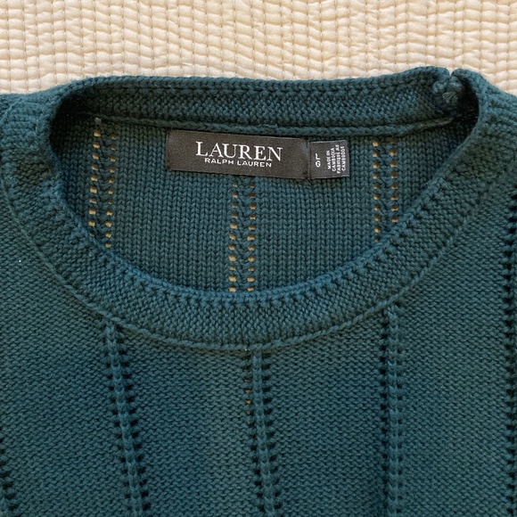 Lauren Ralph Lauren Hunter green puff sleeve sweater Large - Picture 5 of 6